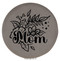 Enthoozies Mom Flowers Gray 2.5" Diameter Laser Engraved Leatherette Compact Mirror