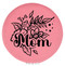 Enthoozies Mom Flowers Pink 2.5" Diameter Laser Engraved Leatherette Compact Mirror