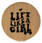 Enthoozies Lift Like a Girl Bamboo 2.5" Diameter Laser Engraved Leatherette Compact Mirror