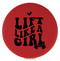 Enthoozies Lift Like a Girl Red 2.5" Diameter Laser Engraved Leatherette Compact Mirror