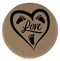 Enthoozies Love Baby Feet Light Brown 2.5" Diameter Laser Engraved Leatherette Compact Mirror