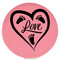 Enthoozies Love Baby Feet Pink 2.5" Diameter Laser Engraved Leatherette Compact Mirror