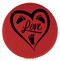 Enthoozies Love Baby Feet Red 2.5" Diameter Laser Engraved Leatherette Compact Mirror