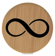 Enthoozies Infinity Loop Bamboo 2.5" Diameter Laser Engraved Leatherette Compact Mirror