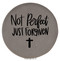 Enthoozies Not Perfect Just Forgiven Religious Gray 2.5" Diameter Laser Engraved Leatherette Compact Mirror