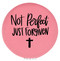 Enthoozies Not Perfect Just Forgiven Religious Pink 2.5" Diameter Laser Engraved Leatherette Compact Mirror