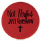 Enthoozies Not Perfect Just Forgiven Religious Red 2.5" Diameter Laser Engraved Leatherette Compact Mirror