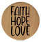 Enthoozies Faith Hope Love Religious Bamboo 2.5" Diameter Laser Engraved Leatherette Compact Mirror