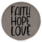 Enthoozies Faith Hope Love Religious Gray 2.5" Diameter Laser Engraved Leatherette Compact Mirror
