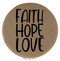 Enthoozies Faith Hope Love Religious Light Brown 2.5" Diameter Laser Engraved Leatherette Compact Mirror