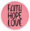 Enthoozies Faith Hope Love Religious Pink 2.5" Diameter Laser Engraved Leatherette Compact Mirror