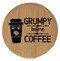 Enthoozies Grumpy Before Coffee Bamboo 2.5" Diameter Laser Engraved Leatherette Compact Mirror