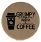 Enthoozies Grumpy Before Coffee Light Brown 2.5" Diameter Laser Engraved Leatherette Compact Mirror