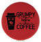 Enthoozies Grumpy Before Coffee Red 2.5" Diameter Laser Engraved Leatherette Compact Mirror