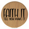 Enthoozies Faith It Till You Make It Religious Bamboo 2.5" Diameter Laser Engraved Leatherette Compact Mirror