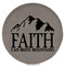 Enthoozies Faith Can Move Mountains Religious Gray 2.5" Diameter Laser Engraved Leatherette Compact Mirror