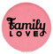 Enthoozies Family Love Pink 2.5" Diameter Laser Engraved Leatherette Compact Mirror