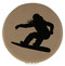 Enthoozies Female Snowboarder Light Brown 2.5" Diameter Laser Engraved Leatherette Compact Mirror