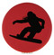 Enthoozies Female Snowboarder Red 2.5" Diameter Laser Engraved Leatherette Compact Mirror