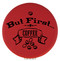 Enthoozies But First Coffee Red 2.5" Diameter Laser Engraved Leatherette Compact Mirror
