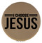 Enthoozies I Choose Jesus Religious Light Brown 2.5" Diameter Laser Engraved Leatherette Compact Mirror