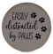 Enthoozies Easily Distracted by Paws Gray 2.5" Diameter Laser Engraved Leatherette Compact Mirror