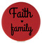 Enthoozies Faith Family Religious Red 2.5" Diameter Laser Engraved Leatherette Compact Mirror