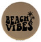 Enthoozies Beach Vibes Light Brown 2.5" Diameter Laser Engraved Leatherette Compact Mirror