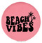 Enthoozies Beach Vibes Pink 2.5" Diameter Laser Engraved Leatherette Compact Mirror