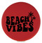 Enthoozies Beach Vibes Red 2.5" Diameter Laser Engraved Leatherette Compact Mirror