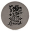 Enthoozies Coffee is my Best Friend Gray 2.5" Diameter Laser Engraved Leatherette Compact Mirror