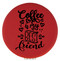 Enthoozies Coffee is my Best Friend Red 2.5" Diameter Laser Engraved Leatherette Compact Mirror