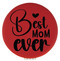 Enthoozies Best Mom Ever Red 2.5" Diameter Laser Engraved Leatherette Compact Mirror