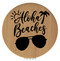 Enthoozies Aloha Beaches Bamboo 2.5" Diameter Laser Engraved Leatherette Compact Mirror