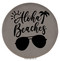 Enthoozies Aloha Beaches Gray 2.5" Diameter Laser Engraved Leatherette Compact Mirror