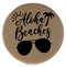 Enthoozies Aloha Beaches Light Brown 2.5" Diameter Laser Engraved Leatherette Compact Mirror