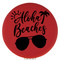 Enthoozies Aloha Beaches Red 2.5" Diameter Laser Engraved Leatherette Compact Mirror