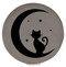 Enthoozies Kitty Cat on the Moon Gray 2.5" Diameter Laser Engraved Leatherette Compact Mirror