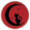 Enthoozies Kitty Cat on the Moon Red 2.5" Diameter Laser Engraved Leatherette Compact Mirror