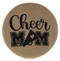 Enthoozies Cheer Mom Light Brown 2.5" Diameter Laser Engraved Leatherette Compact Mirror