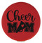 Enthoozies Cheer Mom Red 2.5" Diameter Laser Engraved Leatherette Compact Mirror