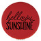 Enthoozies Hello Sunshine Red 2.5" Diameter Laser Engraved Leatherette Compact Mirror