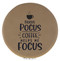 Enthoozies Hocus Pocus Coffee Helps Me Focus Light Brown 2.5" Diameter Laser Engraved Leatherette Compact Mirror