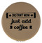 Enthoozies Instant Mom Just add Coffee Light Brown 2.5" Diameter Laser Engraved Leatherette Compact Mirror