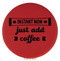 Enthoozies Instant Mom Just add Coffee Red 2.5" Diameter Laser Engraved Leatherette Compact Mirror