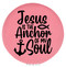 Enthoozies Jesus is the Anchor of My Soul Religious Pink 2.5" Diameter Laser Engraved Leatherette Compact Mirror