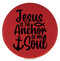 Enthoozies Jesus is the Anchor of My Soul Religious Red 2.5" Diameter Laser Engraved Leatherette Compact Mirror