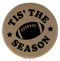 Enthoozies Football Tis' The Season Light Brown 2.5" Diameter Laser Engraved Leatherette Compact Mirror