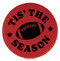 Enthoozies Football Tis' The Season Red 2.5" Diameter Laser Engraved Leatherette Compact Mirror