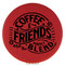 Enthoozies Coffee and Friends are the Perfect Blend Red 2.5" Diameter Laser Engraved Leatherette Compact Mirror